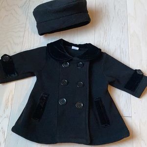 6 month Infant pea coat with matching hat